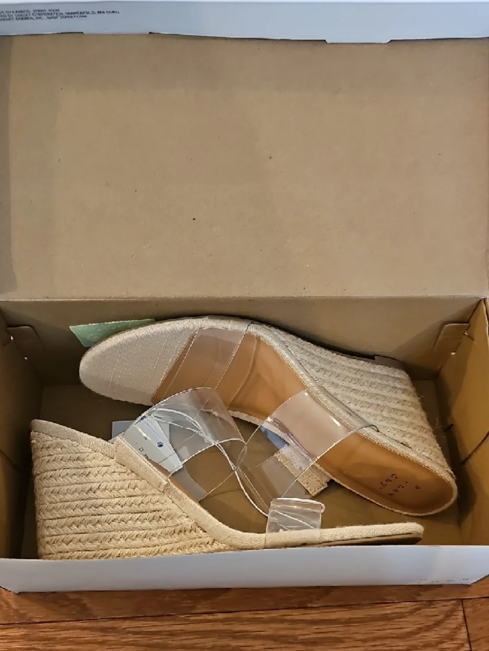a new day Clear Strap Espadrille Wedges in Natural Tan - Picture 5 of 6